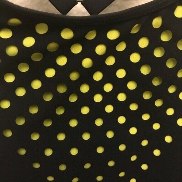 Sports Bra Black and Neon Yellow 80's 90s Profile by Gottex Womens Sz 16 - Picture 6 of 6